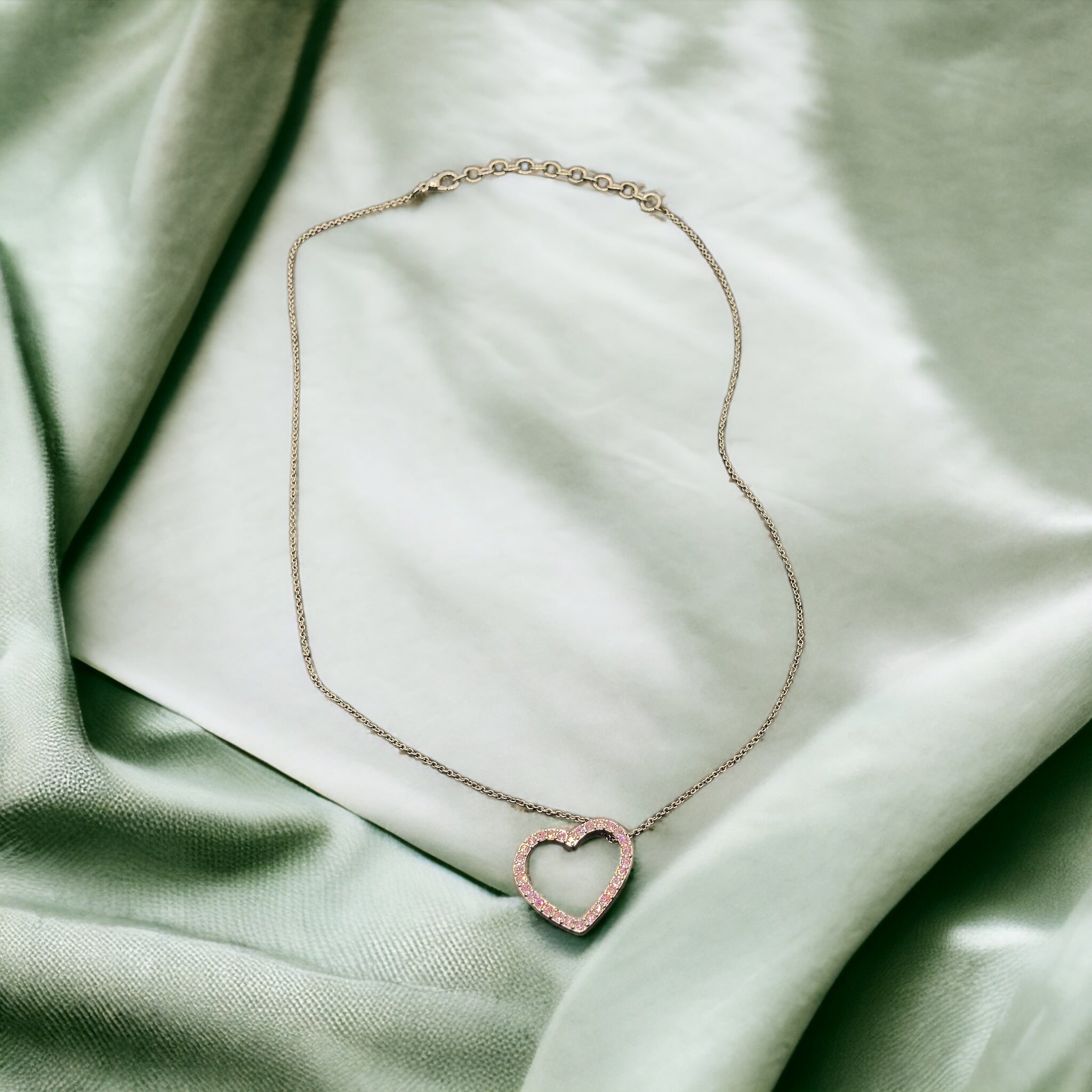 Dainty Pink Heart Necklace