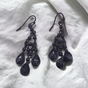 Black Onyx Chandelier Earrings