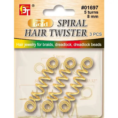 Gold Spiral Hair Twister (3 Pcs)